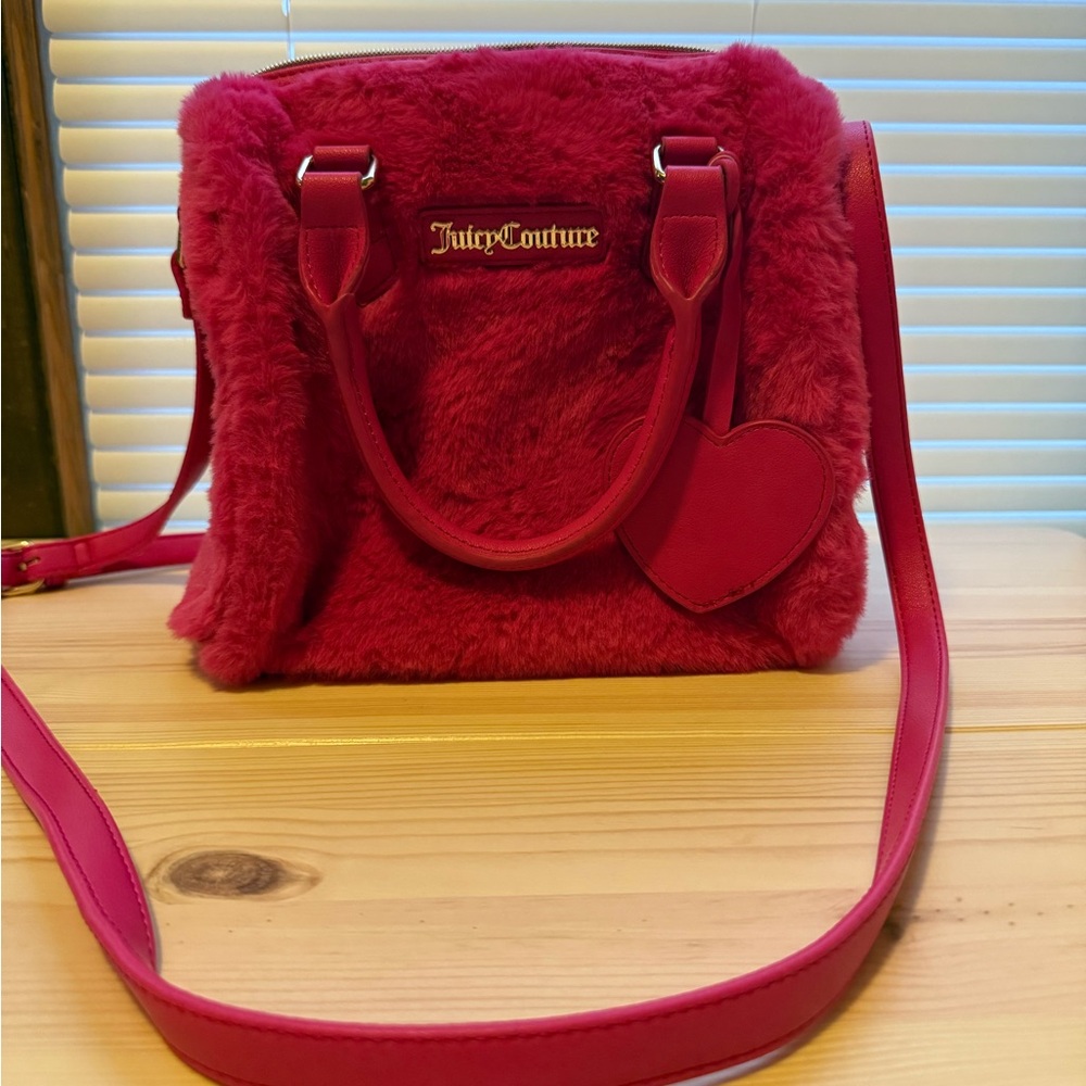 Juicy Couture Vibrant Pink Faux Fur Shoulder Bag